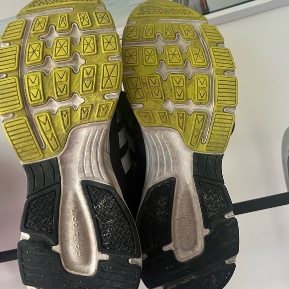 Adidas cloud foam city runners shoes lime green black bright neon athletic gym - Picture 5 of 8